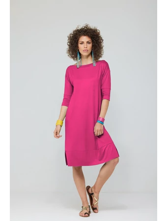 Csónaknyakú ruha pink