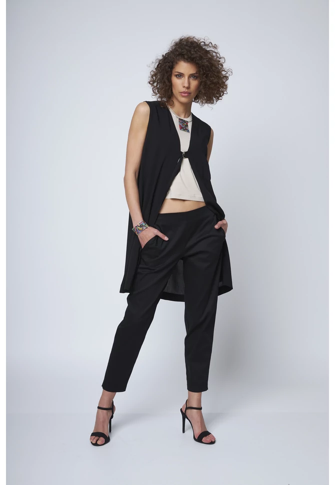 Csatos nadrág - fekete