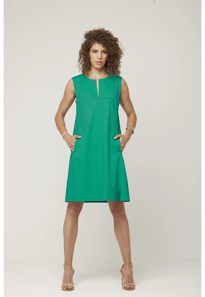 ujjatlan szaténruha zöld