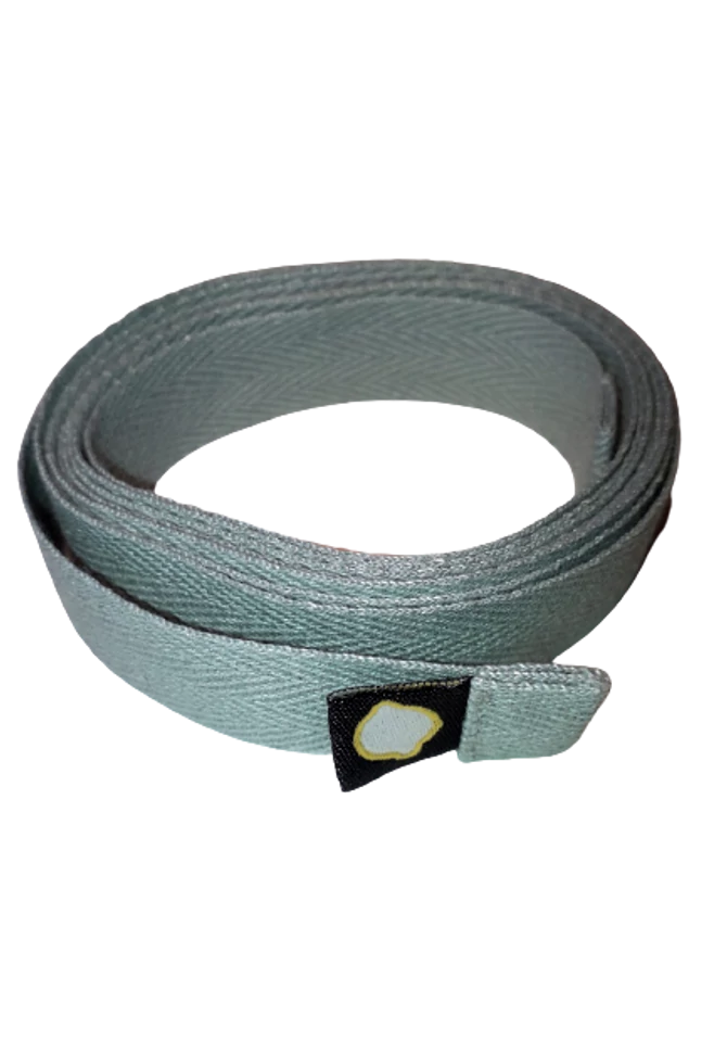 Világosszürke pamut szalag, 195 cm